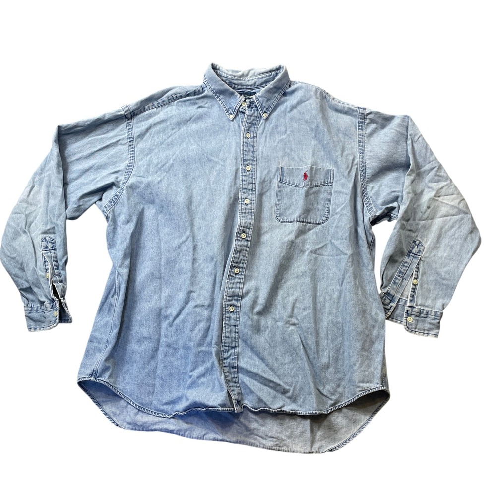 Ralph Lauren XXL Big Shirt Denim 100% Cotton Very Well Loved (worn)